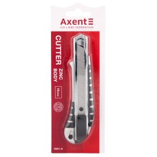 Ніж канц. "Axent" 18мм №6901/01/P метал. з гум. встав.,авт-фікс(12)(20)