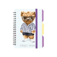 Блокнот пруж. В6 100арк. кліт. пласт. обкл "Design 30" з розділ. №O20358-30/Optima/(26)