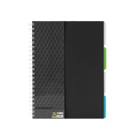 Зошит пруж. А4 120арк. кліт. пласт. обкл. "Adamant" з розділ. чорний №О20843-01(14)