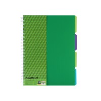Зошит пруж. А4 120арк. кліт. пласт. обкл. "Adamant" з розділ. зелений №О20843-04(14