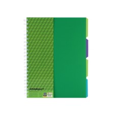 Зошит пруж. А4 120арк. кліт. пласт. обкл. "Adamant" з розділ. зелений №О20843-04(14