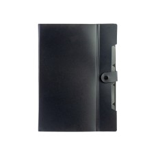 Папка-конверт "Optima" №O35541 А4 на кнопці,6від.,з розширенням,чорна з графітовим(30)