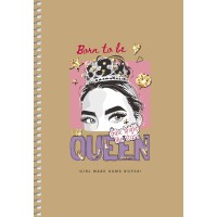 Блокнот пруж. А5 96арк. кліт. карт. "Student" крафт, №A5-SC-096-6115K/Школярик/(3)(54)