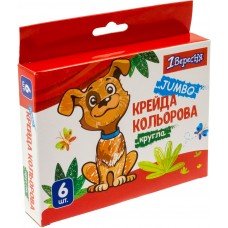 Крейда кольорова 1 Вересня 6 шт Jumbo Zoo Land (12) (72) 400440