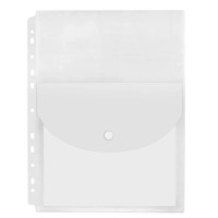 Папка-конверт "Economix" №E31311 А4 на липучці, з перфорацією, прозора(12)(240)
