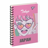 Блокнот пруж. В6 144арк. кліт. пласт. обкл. "Japan Tokyo" №681892/Yes/(3)(30)
