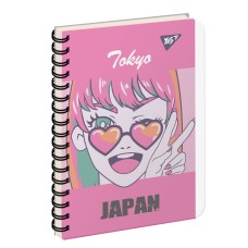 Блокнот пруж. В6 144арк. кліт. пласт. обкл. "Japan Tokyo" №681892/Yes/(3)(30)