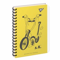 Блокнот пруж. В6 144арк. кліт. пласт. обкл. "Tattoo cats" №681899/Yes/(3)(30)