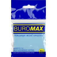 Стікери пласт. з липк. краєм 77х75мм 50арк. прозоро-блакитний "Buromax" №BM.2310-14(12)