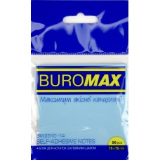 Стікери пласт. з липк. краєм 77х75мм 50арк. прозоро-блакитний "Buromax" №BM.2310-14(12)