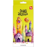 Олівці кольор. аквар. 12 кольор. "Школярик" №134SH-12 з пензликом (12)