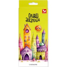 Олівці кольор. аквар. 12 кольор. "Школярик" №134SH-12 з пензликом (12)