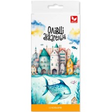 Олівці кольор. аквар. 12 кольор. "Школярик" №136SH-12 з пензликом (12)