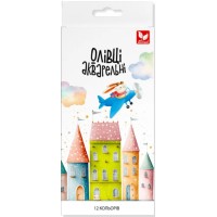 Олівці кольор. аквар. 12 кольор. "Школярик" №137SH-12 з пензликом (12)