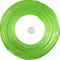 Стрічка атлас 1,2см/22м (зелена)(10)