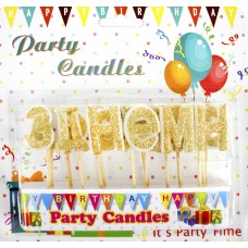 Свічки-літери "З днем народження" золото,присипка(34)