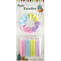 Свічка в торт 24шт+12підсв. кольорові №E24/1185(288)