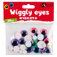 Оченята "Santi" на клейкій основі,кольор.,асорті (36шт) №954652(12)