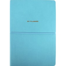 Планер А5 208арк. недат лін. крем.блок,еко шкіра обкл.,лазуровий №A5-7104/Школярик/(12)