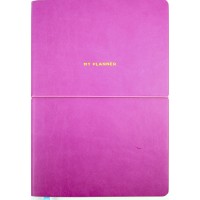 Планер А5 208арк. недат лін. крем.блок,еко шкіра обкл.,рожевий №A5-7105/Школярик/(12)