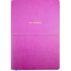 Планер А5 208арк. недат лін. крем.блок,еко шкіра обкл.,рожевий №A5-7105/Школярик/(12)