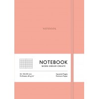 Блокнот А5 96арк. кліт. еко шкіра обкл.,кораловий №A5-7111K/Школярик/(12)