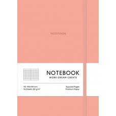 Блокнот А5 96арк. кліт. еко шкіра обкл.,кораловий №A5-7111K/Школярик/(12)