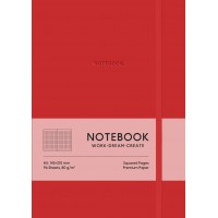 Блокнот А5 96арк. кліт. еко шкіра обкл.,червоний №A5-7117K/Школярик/(12)