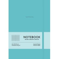 Блокнот А5 96арк. кліт. еко шкіра обкл.,бірюзовий №A5-7119K/Школярик/(12)