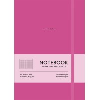Блокнот А5 96арк. кліт. еко шкіра обкл.,рожевий №A5-7122K/Школярик/(12)