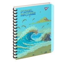 Блокнот пруж. А5 144арк. з розділюв. пласт. обкл. "Pixel nature" №681974/Yes/(3)(30)