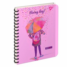 Блокнот пруж. А5 144арк. пласт. обкл. "Rainy day" №681968/Yes/(3)(30)