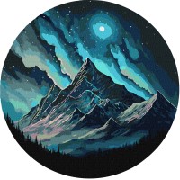 Картини по номерах акрил. "Нічне сяйво" d-33см №KHO-R1039/Ідейка/