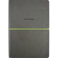 Планер А5 208арк. недат лін. крем.блок,еко шкіра обкл.,сірий №A5-7102/Школярик/(12)