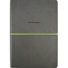 Планер А5 208арк. недат лін. крем.блок,еко шкіра обкл.,сірий №A5-7102/Школярик/(12)