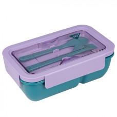 Ланч бокс пласт. "Yes" 850мл Fusion,з приладдям, фіолетово-зелений №708170(25)(50)