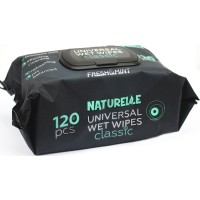 Серветки вологі "Naturelle" (120шт) Classic чорні №1417(8)