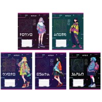 Зошит 12арк. лін. "Kite" гібрид лак+УФ лак Anime №K24-234-1(25)(600)