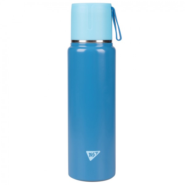 Термос метал. 0,5л "Yes" Fusion з чашкою, блакитний №708209(20)