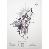Скетчбук 20арк. А5 б/лін. "Tattoo sketchbook" one,вовк №98300/Profiplan/(10)