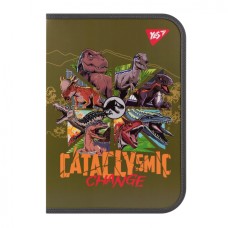 Папка факульт."Yes" А4 №492224 "Jurassic World" пласт. на блискавці,з внутр. кишенею, хакі(12)(48)