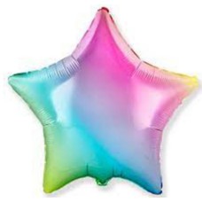 Набір кульок повітр. фольг. "Зірка голограма" веселка 18"/45см 5шт №832670/Pelican/(1)(5)