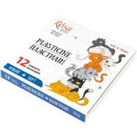 Пластилін "ROSA Kids" Cats 12 кольор. зі стеком,192гр №302102(20)