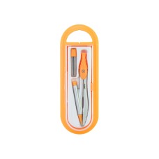 Циркуль "Maxi" 2предм. пенал з лінійкою по периметру, пастельний помаранчевий №MX81470(12)