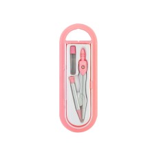 Циркуль "Maxi" 2предм. пенал з лінійкою по периметру, пастельний рожевий №MX81472(12)