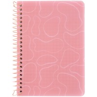 Блокнот пруж. А6 80арк. кліт. пласт. обкл.,помаранчевий №8463-3-A/Axent/(5)