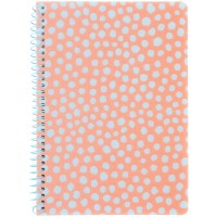 Блокнот пруж. А5 80арк. кліт. пласт. обкл.,персиковий №8462-3-A /Axent/(10)
