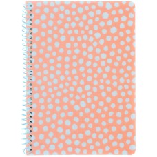 Блокнот пруж. А5 80арк. кліт. пласт. обкл.,персиковий №8462-3-A /Axent/(10)