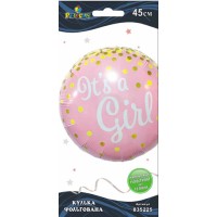 Кулька повітр. фольгована "party it's a girl" 45см №835225/Pelican/(5)