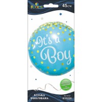 Кулька повітр. фольгована "party it's a boy" 45см №835226/Pelican/(5)